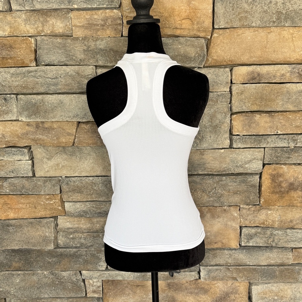 NWT - ATHLETA - White Ribbed RENEW Racerback Tank - Picture 3 of 8